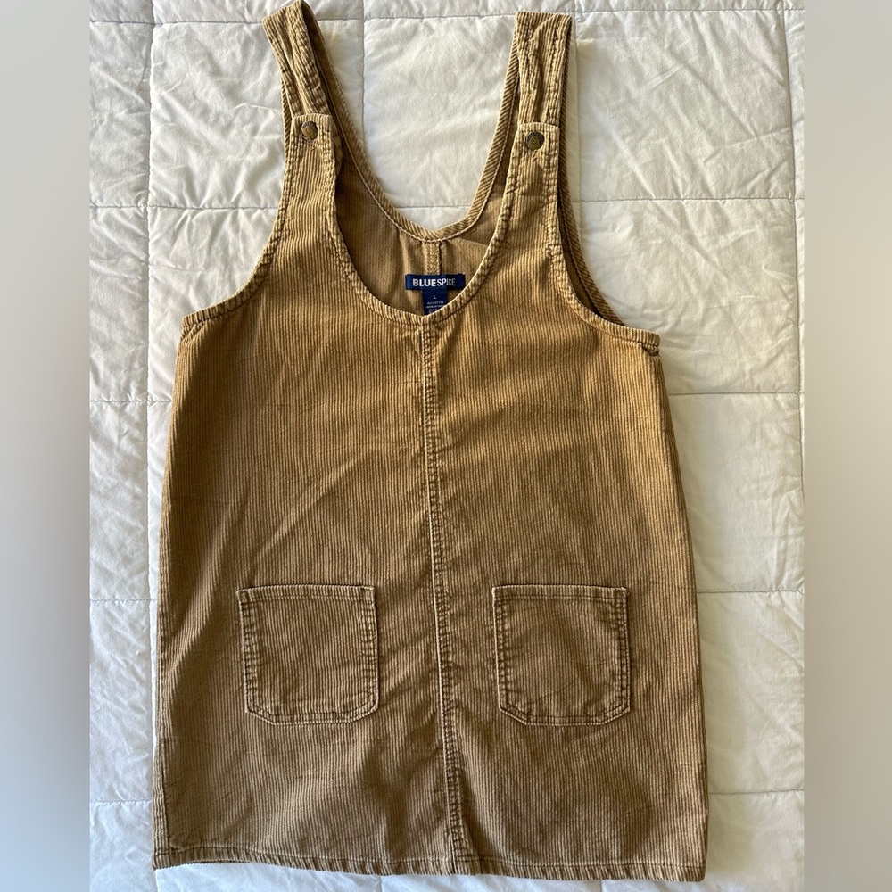 VINTAGE Courduroy bib overall dress with pockets